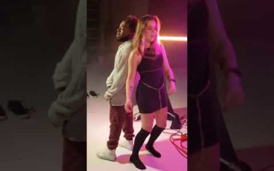 Temani performs along side vocalist Erin Coburg during video shoot for Girls Like To Party